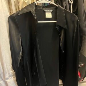 satin black blouse